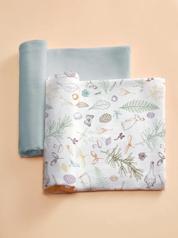 2 piezas de manta de envolver de bambú 100% certificada Oeko-Tex, ligera y con estampado floral, suave y amigable con la piel para bebés, para todas las estaciones