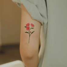 1 件高品质时尚多巴胺蝴蝶花束临时纹身，防水、防汗、可水洗，适合女性 - 彩色 - 查看 2