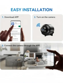 迷你间谍相机，720P 高清智能迷你相机，带夜视功能的无线 WiFi IP 摄像机，支持 2.4G 网络、远程监控、SD 卡存储，适用于家庭、汽车、办公室等场景，在线安全 - 彩色 - 查看 9