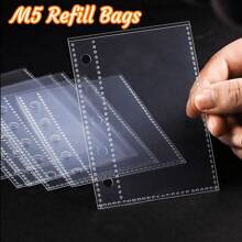 10pcs/20pcs/30pcs M5 Binder Clear Card Sleeves, 3 Inch Postcards Holder, Double Side 5 Holes Kpop Mini Collect Book Refill Bags,For School Supplies,Back To School