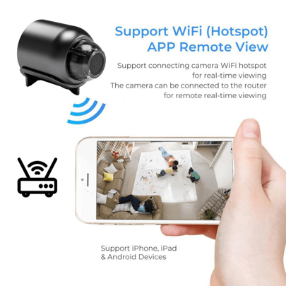 1pc Baby Monitor, Mini Camera, Home Security Camera, Portable Hidden Camera, 720P HD Smart Mini Camera, HD Night Vision Wireless WiFi Camera, Supports 2.4G Network Only, Remote Monitoring, SD Card Storage, Indoor HD Network Surveillance, USB Powered Home Camera, Suitable For Home, Car, Office And Various Scenarios, Online Monitoring