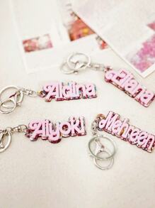 1 Chaveiro Personalizado de Acrílico com Nome - Placa de Nome Personalizada, Design Brilhante Rosa, Presente Perfeito para Meninas, Aniversários e Ocasiões Especiais, Enfeite de Mochila, Presente Personalizado com Nome, Multifuncional, Ornamental, Letra, Estiloso, Moderno, Colorido, Fofo, Casual, Personalizado, Único, Customizado, Presente Ideal para Ele, Presente Ideal para Ela, Fácil Conforto, Presente de Aniversário