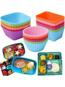 12/36pcs/Set Silicone Lunch Box Dividers, Reusable Silicone Lunch Bento Box Accessories Set, Durable, Dishwasher & Freezer Safe, Back To School Supplies - Multicolor - View 9