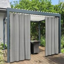 2pcs Outdoor Curtains, Suitable For Patio, Porch, Gazebo, UV-Resistant And Fade-Proof, Provide Shading And Privacy Decoration Function - Dark Grey - View 9