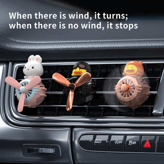 1 Piece, Cartoon Teddy Bear Yellow Duck Pilot Car Air Freshener Ventilation Clip, Cute New Car Fragrance Car Air Deodorizer, Car Diffuser Rotating Propeller Air Outlet Freshener, Export Aromatherapy Decoration (Paired With Two Fragrance Tablets)