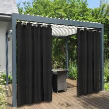 2pcs Outdoor Curtains, Suitable For Patio, Porch, Gazebo, UV-Resistant And Fade-Proof, Provide Shading And Privacy Decoration Function - Dark Grey - View 4