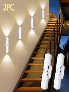 1 cái/2 cái/4 cái Đèn ngủ LED sạc, Đèn tường 2 đầu đèn, Có thể điều chỉnh độ sáng 3 màu, Dùng cho hành lang, phòng ngủ, cầu thang, văn phòng (400mAh) (Màu nút, Phân phối ngẫu nhiên) - trắng - Xem 15