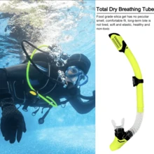 Tubo de respiración de silicona para buceo y esnórquel seco completo, equipo de buceo y esnórquel subacuático, boquilla de silicona para esnórquel - Multicolor - Ver 3