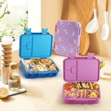 Caja de almuerzo Bento de material Tritan de 1000ML con brillo, a prueba de fugas, apta para microondas/lavavajillas, de vuelta a la escuela