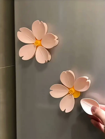 1pc Pink Sakura Flower Fridge Magnet, Creative Decorative Magnet Suitable For Kitchen, Office And Home Decor, Fun Fridge Decor, Can Be Used As A Clip