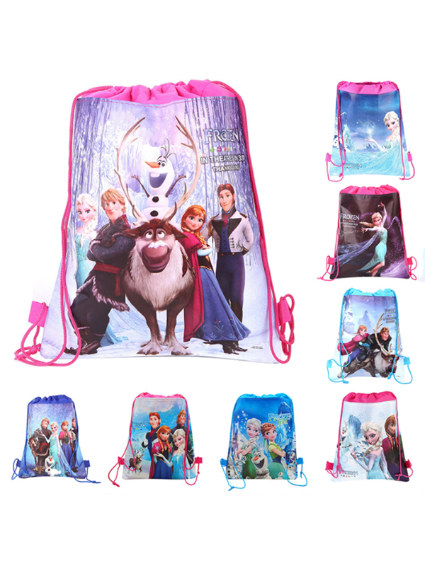 Disney 1pc, Cartoon Anime Disney Frozen Frozen Frozen Non Woven Drawstring Pocket, Elsa Princess Elsa Drawstring Drawstring Bag Aisha Storage Bag, Kindergarten School Elementary School Students Junior High School Students High School Students Adult Boys And Girls With The Same Backpack Large Capacity Storage Stationery Toys Change Books Outdoor Play Family Entertainment Writing Universal Storage Bag Set, Christmas Halloween Gifts Gifts And Prizes