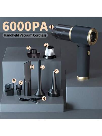 This Car Stofzuiger Cleaner Set Includes 6000PA Accessories. Powerful Wireless Is Cars Homes, Strong Suction Protection Functions, Battery, High Power