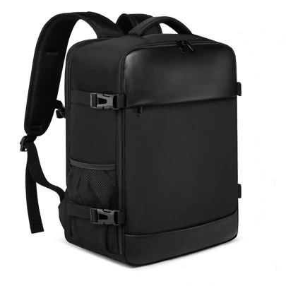 Small Black Water-Repellent Oxford Fabric Backpack, Size 40*25*20 Cm, Simple And Versatile Style, Lightweight And Durable, Multi-Functional Large Capacity Design, Suitable For Commuting, Traveling, And Casual Daily Use.