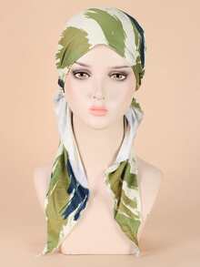 1 件女士画笔印花飞机帽，适合日常佩戴 - 軍綠色 - 查看 2