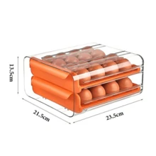 Livingandhome Double-Layer 32-Piece Eggs Storage Drawer Box, A Recommended Item For Kitchen Or Refrigerator Storage