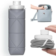 Foldable Water Bottles Silicone Portable Reusable Large Capacity Travel Gym For Kids - 灰色 - View 1