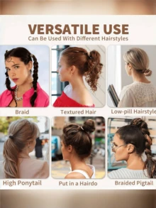 【100个装】大号黑色发圈,适合女性和女孩使用,弹性无痕发圈,可固定马尾辫,适合浓密卷发,不会损伤头发。非常适合日常佩戴、运动健身、休闲聚会等场合,可用作马尾辫发圈、发绳、橡皮筋、发饰、头饰、弹力发带。 - 黑色 - 查看 4