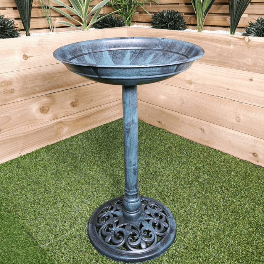 63cm Tall 40cm Diameter Traditional Resin Garden Bird Bath