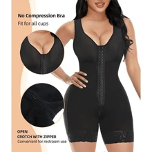 Premium Colombian Body Shaper For Women Tummy Control Butt Enhancer With Zipper - 黑色 - 查看 2