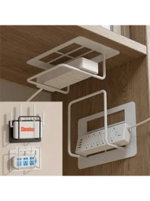 2 件时尚铸铁易安装免钻孔壁挂式路由器支架。机顶盒放置架、Wifi 机架、Wifi 机架固定器壁挂式机顶盒、宽平台电缆盒支架、易安装电源板和调制解调器显示器顶架、路由器收纳盒、路由器放置架 Wifi 机架、固定器壁挂式机顶盒支架 - 彩色 - 查看 1