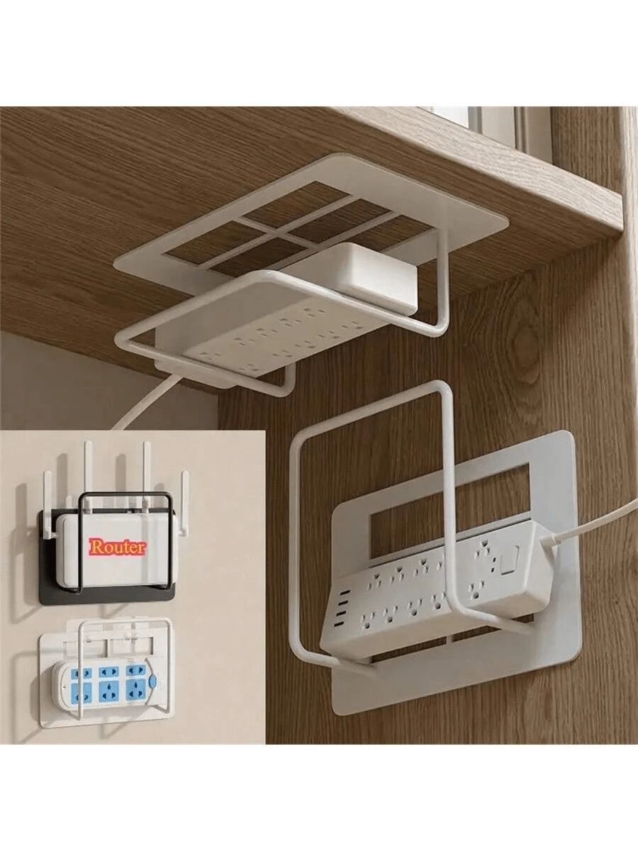 2 件时尚铸铁易安装免钻孔壁挂式路由器支架。机顶盒放置架、Wifi 机架、Wifi 机架固定器壁挂式机顶盒、宽平台电缆盒支架、易安装电源板和调制解调器显示器顶架、路由器收纳盒、路由器放置架 Wifi 机架、固定器壁挂式机顶盒支架 - 彩色 - 查看 1