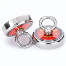 2.36"(60mm) Fishing Magnet- 529lbs Large Strong Rare Earth Fish Magnets Heavy Duty, Super Neodymium High Power Magnet With Handle For Retrieving In Lake, Beach, Lawn