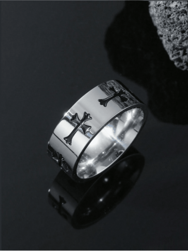 Titanstahl Kreuz Ring, Edelstahl schlicht geometrischer Ring, Schmuck ohne Farbverblassen