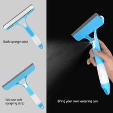 SOKANY Raspador de silicona 3 en 1, sin rayas, raspador multiusos pequeño, adecuado para puertas de ducha, ventanas, coches, espejos - Azul - Ver 2