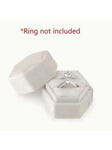 1pc Velvet Ring Box, Hexagon Velvet Ring Box Display Case, 4.7cm/1.85 Inch * 4.5cm/1.78 Inch Jewelry Storage Back To School