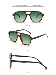 1 pieza Gafas de piloto con doble puente de moda para hombre, adecuadas para conducir, viajar, casual, vacaciones, actividades al aire libre y uso diario. Montura ligera de TR, minimalista y con estilo. de verano para playa, vacaciones, exterior y viajes