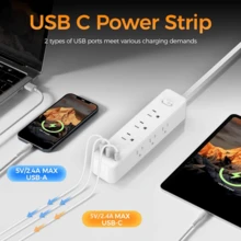 12-In-1 Surge Protector Power Strip With 9 AC Outlets, 2 USB-A Ports, 1 USB-C Port, Overload Protection, Universal Charging Station For Home, Office, Kitchen, Garage, Dorm Room - View 4