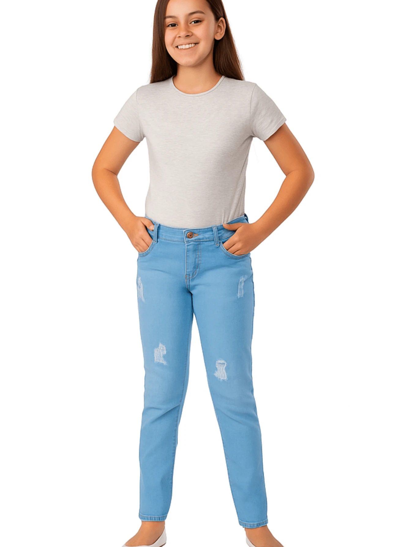 Calça feminina Infantil jeans skinny Calça skinny feminina jeans juvenil do 10 ao 16
