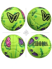 veidoorn 1个7号标准橡胶印花篮球，图案设计独特，适合室内外训练，材质耐用，时尚独特，趣味十足。 - 綠色 - 查看 7