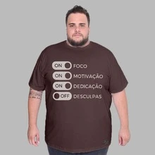 Men's Plus Size Motivation Focus Shirt T-Shirt - Óxido marrón - Ver 1