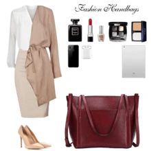 New Women Leather Handbag Shoulder Crossbody Bag Tote Satchel Handbag For Christmas Gifts(Red) - 紅色 - 查看 4