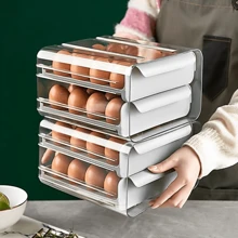 Livingandhome Double-Layer 32-Piece Eggs Storage Drawer Box, A Recommended Item For Kitchen Or Refrigerator Storage