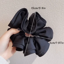 1 件女士缎面发圈、优质发带、马尾辫固定发饰、马尾辫固定器、发圈、发橡皮筋、发绳、发饰