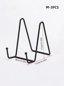 1pc/3pcs N-Shape Metal Iron Art & Craft Display Stand, Holder For Plates, Photo Frames, Medals, Foldable Photo Frame - Black - View 19
