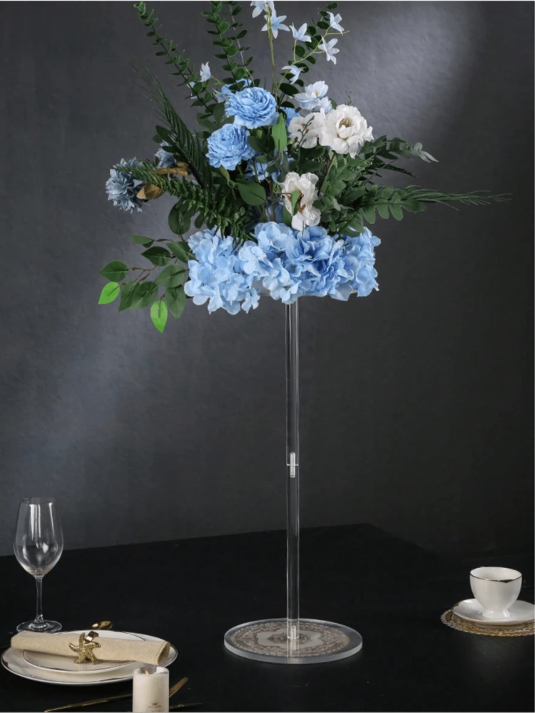 Suporte de cristal para flores, ideal para decoração de centros de mesa em casamentos e eventos; Vaso cilíndrico moderno de metal, perfeito para recepções e cerimônias; Decoração de mesa, o presente ideal para aniversários e formaturas. - transparente - Ver 8