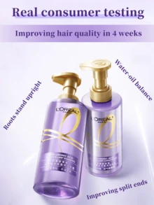 L’Oreal Paris L'Oreal Paris Hyaluronsäure Volumen Conditioner, 440ml/100ml, repariert intensiv und nährt geschädigtes Haar tiefgründig, formuliert mit 98,7% hochreiner Hyaluronsäure, leichte und nicht fettende Textur, glättet Frizz effektiv, feuchtigkeitsspendend, geeignet für trockenes, geschädigtes Haar aller Arten, verströmt einen französischen Meerblau-Blütenduft, sanfte Formel, geeignet für den täglichen Gebrauch - Spülung - Übersicht 12