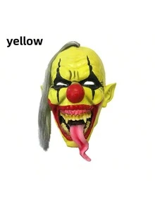 1 Peça Máscara de Palhaço Engraçada Preto e Branco, Acessório de Susto para Festa de Fantasia Assustadora, Decoração de Máscara de Boneca Sorridente Chorando Diabo. Fantasia de Interpretação de Papel, Adereço de Cabeça para Performance, Estilo de Moda Ousado, Fantasia de Amigos para Festa de Halloween