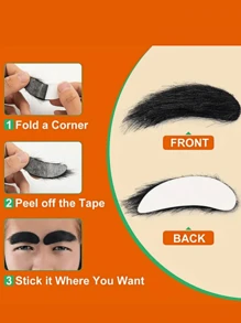 1 pezzo Set di baffi e sopracciglia finti autoadesivi - Accessorio costume originale, facile da indossare, adatto per feste e Ognissanti - Barba in fibra sintetica extra large con fascia elastica regolabile, forniture per feste di Ognissanti, decorazioni di Ognissanti, costumi di Ognissanti