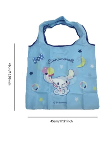 Sanrio 可折叠家庭购物袋，可爱卡通图案（Hello Kitty、My Melody、Kuromi），可重复使用，便携，适合日常购物，适合青少年和可爱爱好者，耐用涤纶面料，抗撕裂材料，易于清洁 - 彩色 - 查看 13