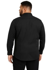 Rand paul Camisa Masculina Plus Size Slim Fit Lisa Manga Longa – Social e Casual Confortável G3 a G5