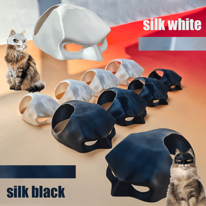 1 szt. Kapelusz dla kota - Maska dla kota, 2 kolory: jedwabny biały, jedwabny czarny, Odpowiedni dla małych, średnich i dużych kotów, Zabawny, na imprezę, na święta, Boże Narodzenie, Halloween, dekoracja dla zwierząt