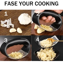 SOKANY Stainless Steel Garlic Press, Garlic Press Rocker, Anti-Rust, Can Be Cleaned In The Dishwasher, Professional Garlic Chopper Tools, Handle Garlic Chopper Kitchen Tools