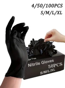 100pcs Heavy-Duty Disposable Gloves - Non-Slip, Waterproof, Latex & Powder Free - For House Cleaning, Dishwashing, Nail Salon, Pet Bathing, Bathroom - Grip Texture - Compatible With - (100 Gloves), Home Cleaning Gloves, High Elasticity Gloves, Nitrile Material Gloves, Kitchen Staff(Prevent Damage By Bagging)