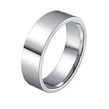 Silver Wedding Ring 6mm Straight Valentine's Day Luxury Engagement Couple Dating - 銀色 - 查看 1