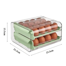 Livingandhome Double-Layer 32-Piece Eggs Storage Drawer Box, A Recommended Item For Kitchen Or Refrigerator Storage