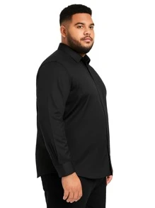 Rand paul Camisa Masculina Plus Size Slim Fit Lisa Manga Longa – Social e Casual Confortável G3 a G5